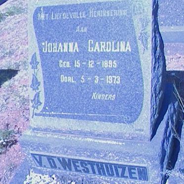 WESTHUIZEN Johanna Carolina, v.d. 1895-1973