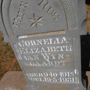 WYNGAARDT Cornelia Elizabeth, van 1915-1931