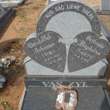 ZYL Christoffel Johannes, van 1932-1986 &amp; Gertruida Magdalena 1936-