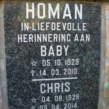 HOMAN Chris 1928-2014 &amp; Baby 1929-2010