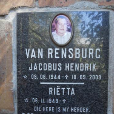 RENSBURG Jacobus Hendrik, van 1944-2009 &amp; Rietta 1949-