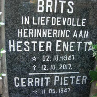 BRITS Gerrit 1947- &amp; Hester Enetta 1947-2017