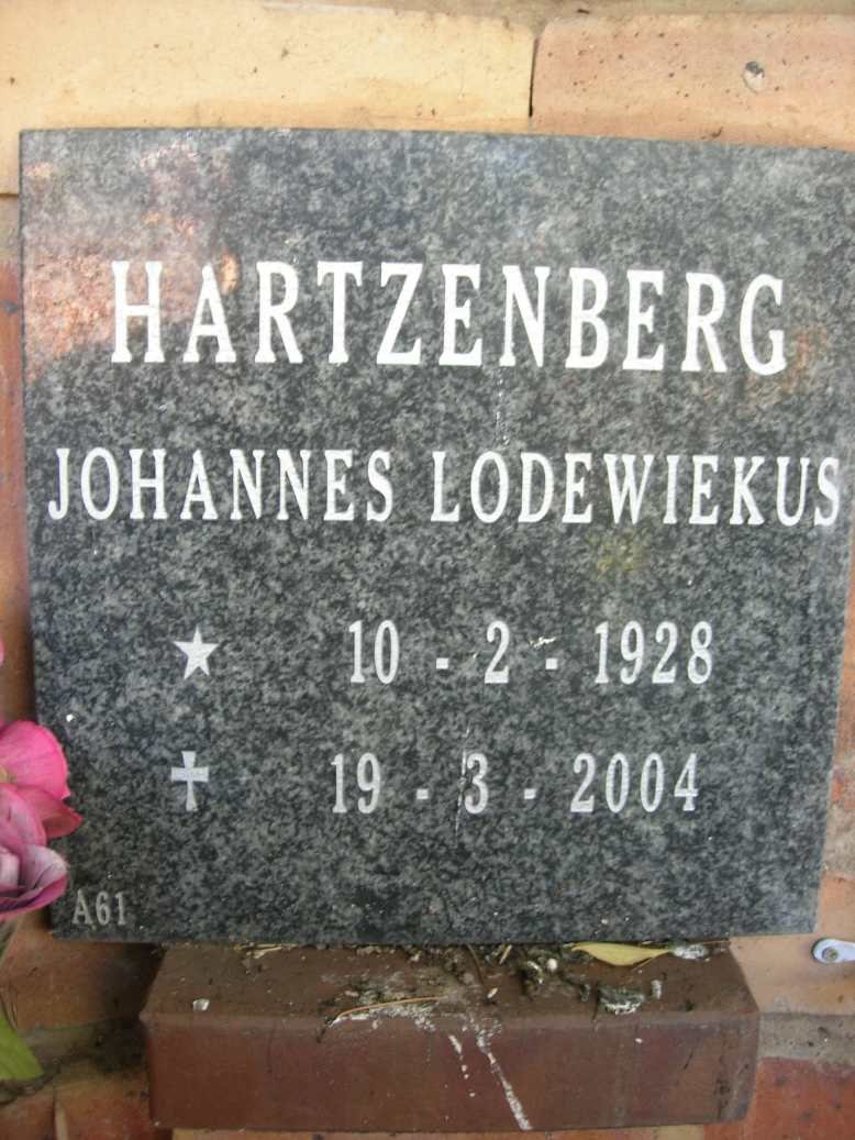 HARTZENBERG Johannes Lodewiekus 1928-2004