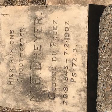 DREYER M.E. nee DU PREEZ 1845-1907