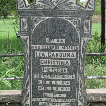 PIETERSE Lea Carolina Christina nee V.D. WESTHUIZEN 1856-1937