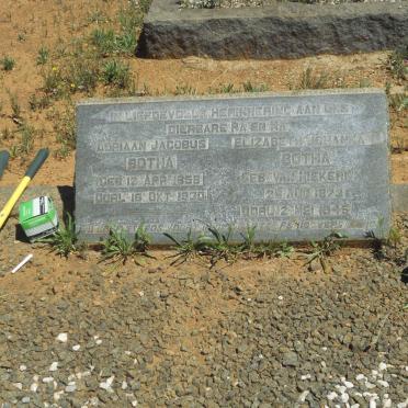 BOTHA  Adriaan Jacobus 1858-1930 &amp; Elizabeth Johanna VAN NIEKERK 1873-1945