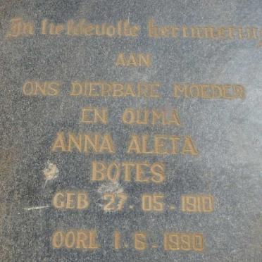 BOTES Petrus Johannes 1909-1968 &amp; Anna Aleta 1910-1990