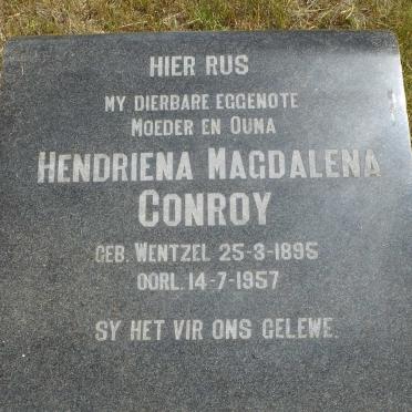CONROY Hendriena Magdalena nee WENTZEL 1895-1957