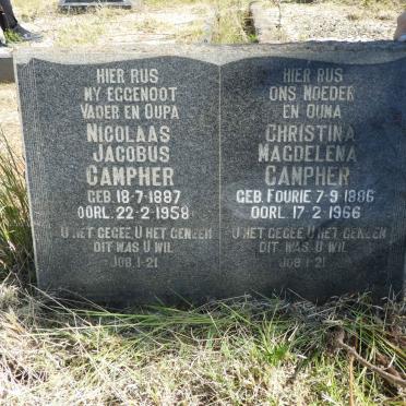 CAMPHER Nicolaas Jacobus 1887-1958 &amp; Christina Magdelena FOURIE 1886-1966