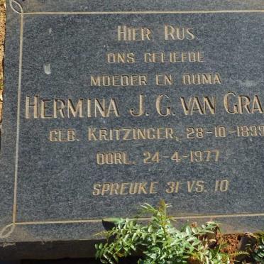 GRAAN Hermina J.G., van 1899-1977