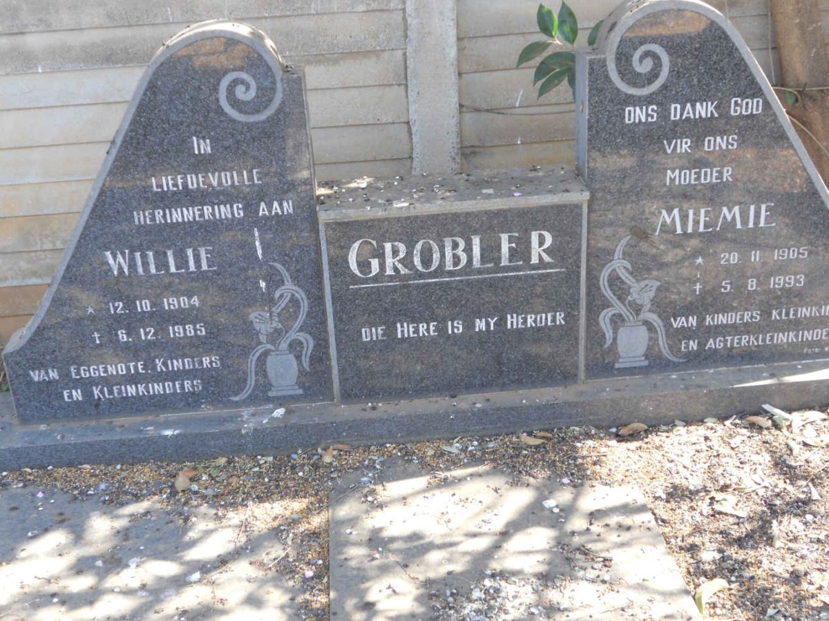 GROBLER Willie 1904-1985 &amp; Miemie 1905-1993