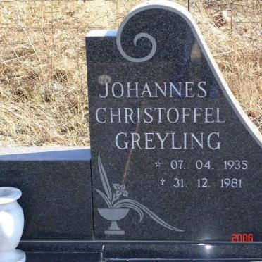 GREYLING Johannes Christoffel 1935-1981 :: GREYLING Johannes Christoffel 1967-1981
