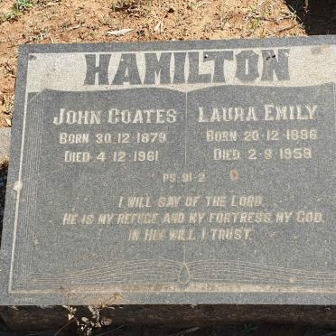 HAMILTON John Coates 1879-1961 &amp; Laura Emily 1886-1959