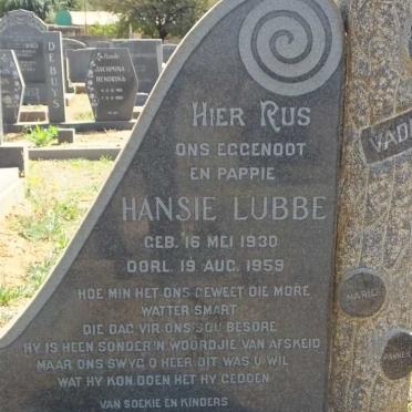 LUBBE Hansie 1930-1959