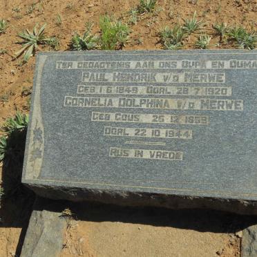 MERWE Paul Hendrik, v.d. 1849-1920 &amp; Cornelia Dolphina GOUS 1858-1944