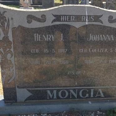 MONGIA Henry J. 1887-1968 &amp; Johanna C. COETZER 1894-1988