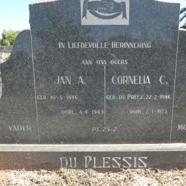 PLESSIS Jan A., du 1886-1949 &amp; Cornelia C. DU PREEZ 1886-1973