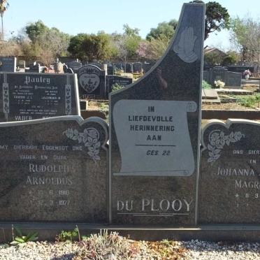 PLOOY Rudolph Arnoldus, du 1910-1977 &amp; Johanna Adriana Magrieta 1920-