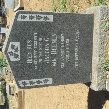 REENEN Jacoba G., van nee BRANDT 1897-1959