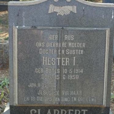 SLABBERT Hester I. nee BOTES 1914-1958