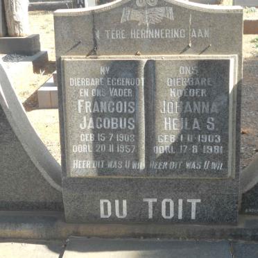 TOIT Francois Jacobus, du 1903-1957 &amp; Johanna Heila S. 1903-1981