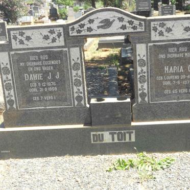 TOIT Dawie J.J., du 1875-1959 &amp; Maria G. LOURENS 1882-1972