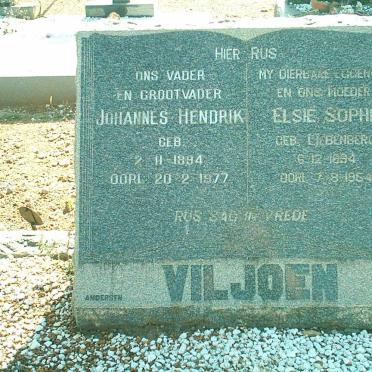 VILJOEN Johannes Hendrik 1894-1977 &amp; Elsie Sophia LIEBENBERG 1894-1954