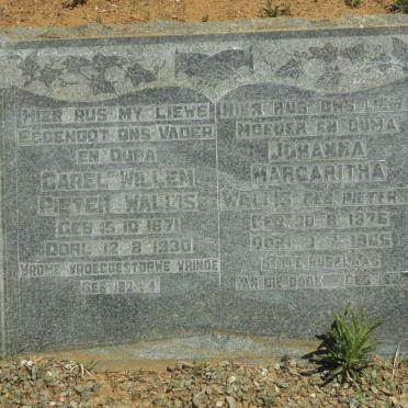 WALLIS Carel Willem Pieter 1871-1930 &amp; Johanna Margaritha PIETERSE 1876-1966