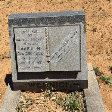WERNICH Maria M. nee COETZEE 1905-1953