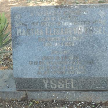 YSSEL Martha Elizabeth nee VISSER 1887-1958