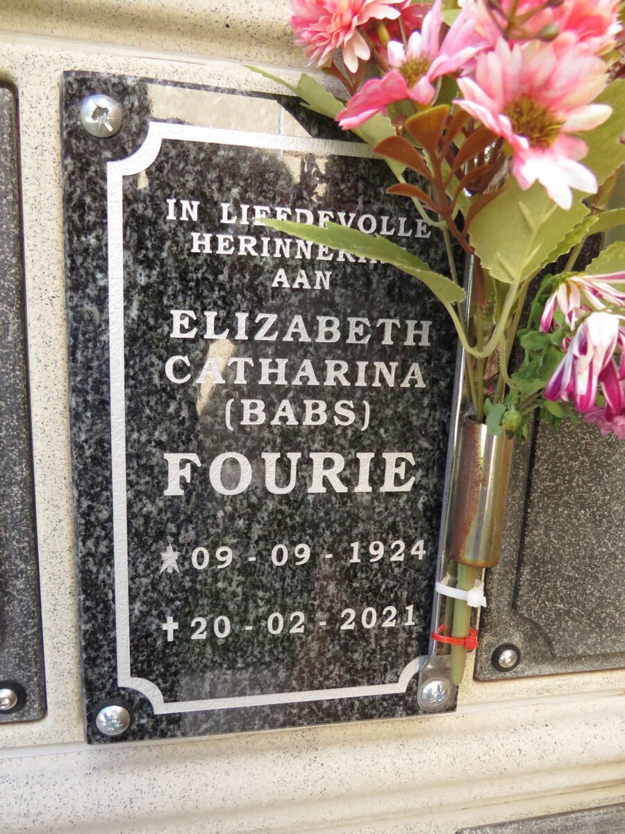 FOURIE Elizabeth Catharina 1924-2021