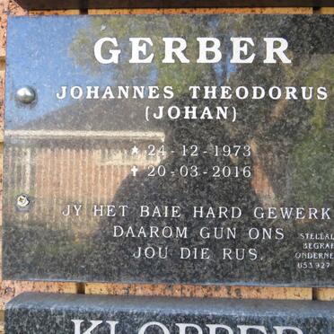 GERBER Johannes Theodorus 1973-2016