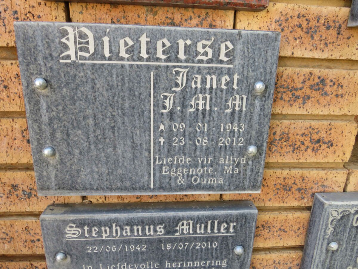 PIETERSE J.M.M. 1943-2012