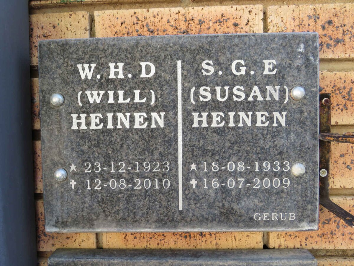 HEINEN W.H.D. 1923-2010 & S.G.E. 1933-2009