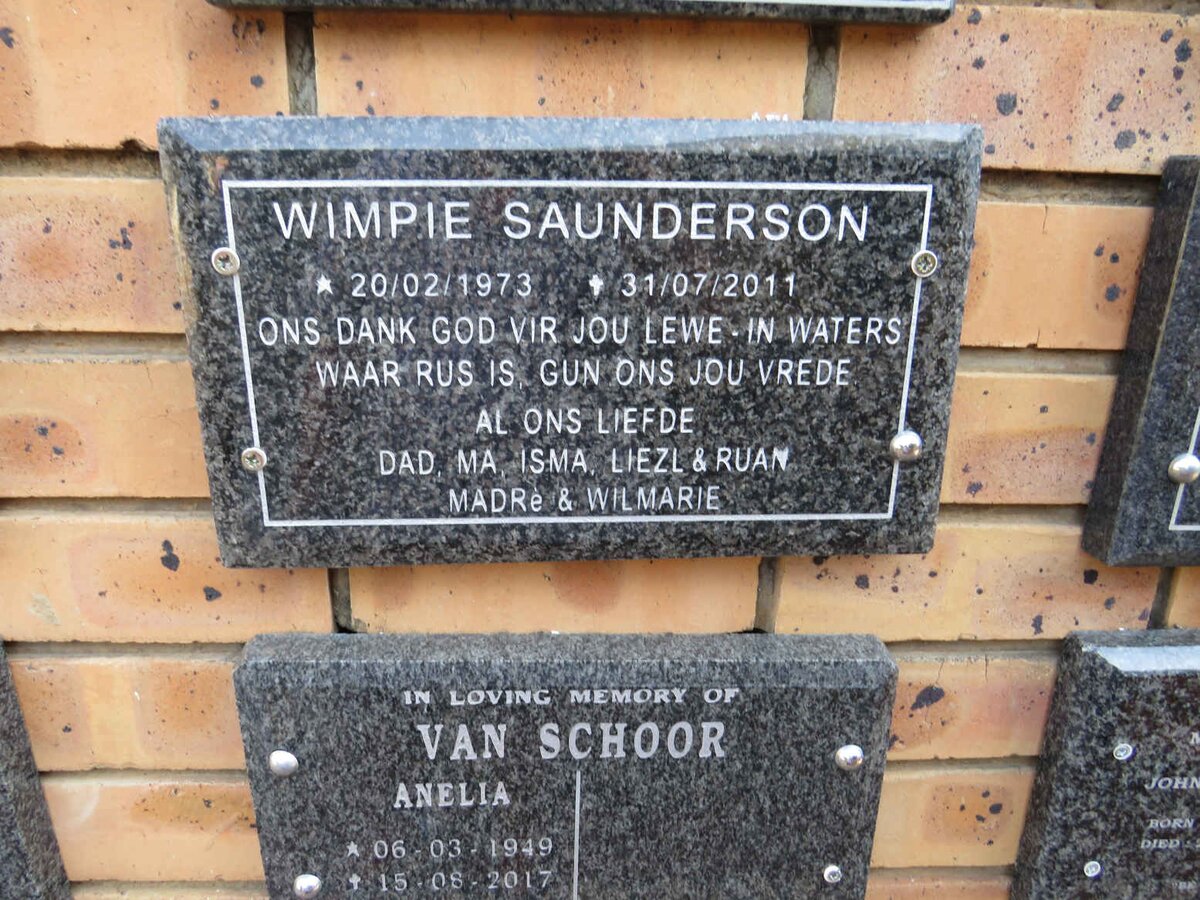 SAUNDERSON Wimpie 1973-2011