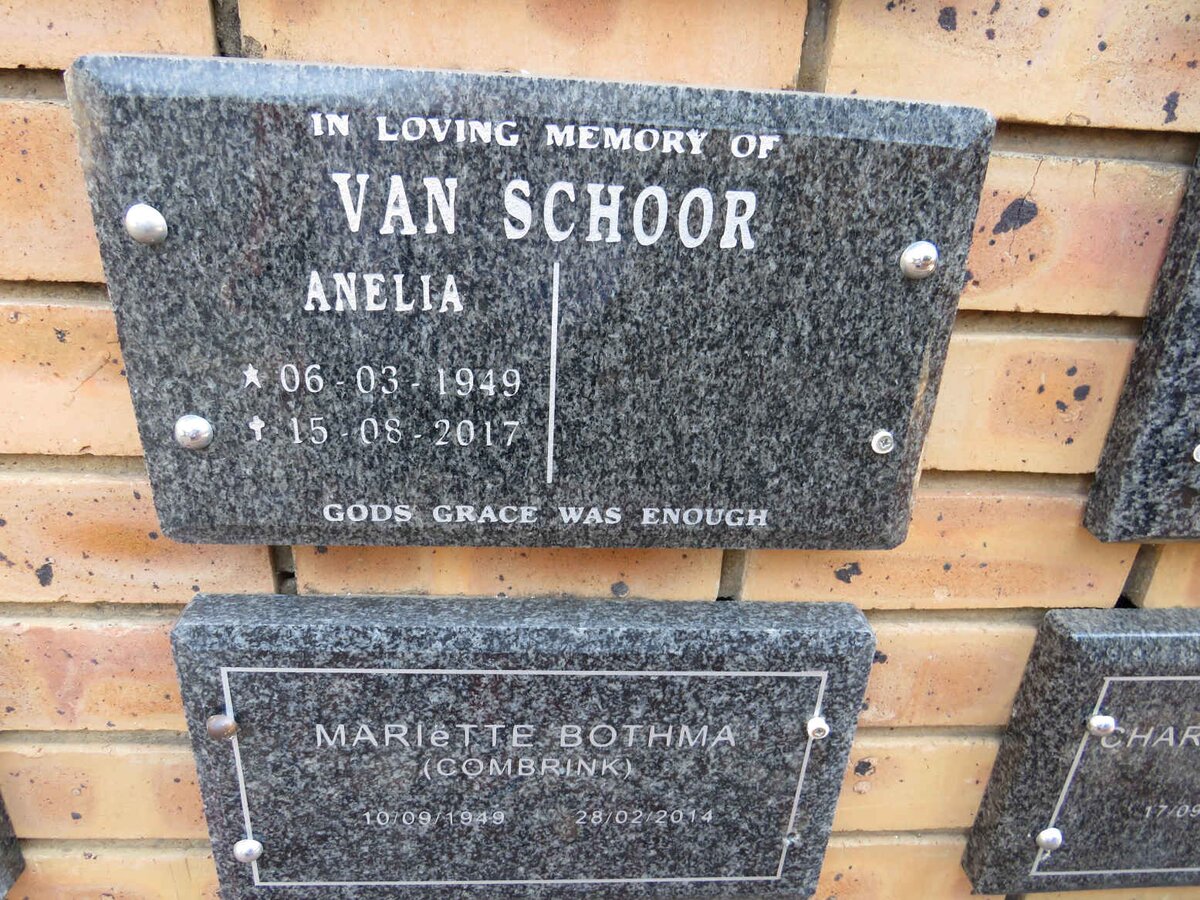 SCHOOR Anelie, van 1949-2017