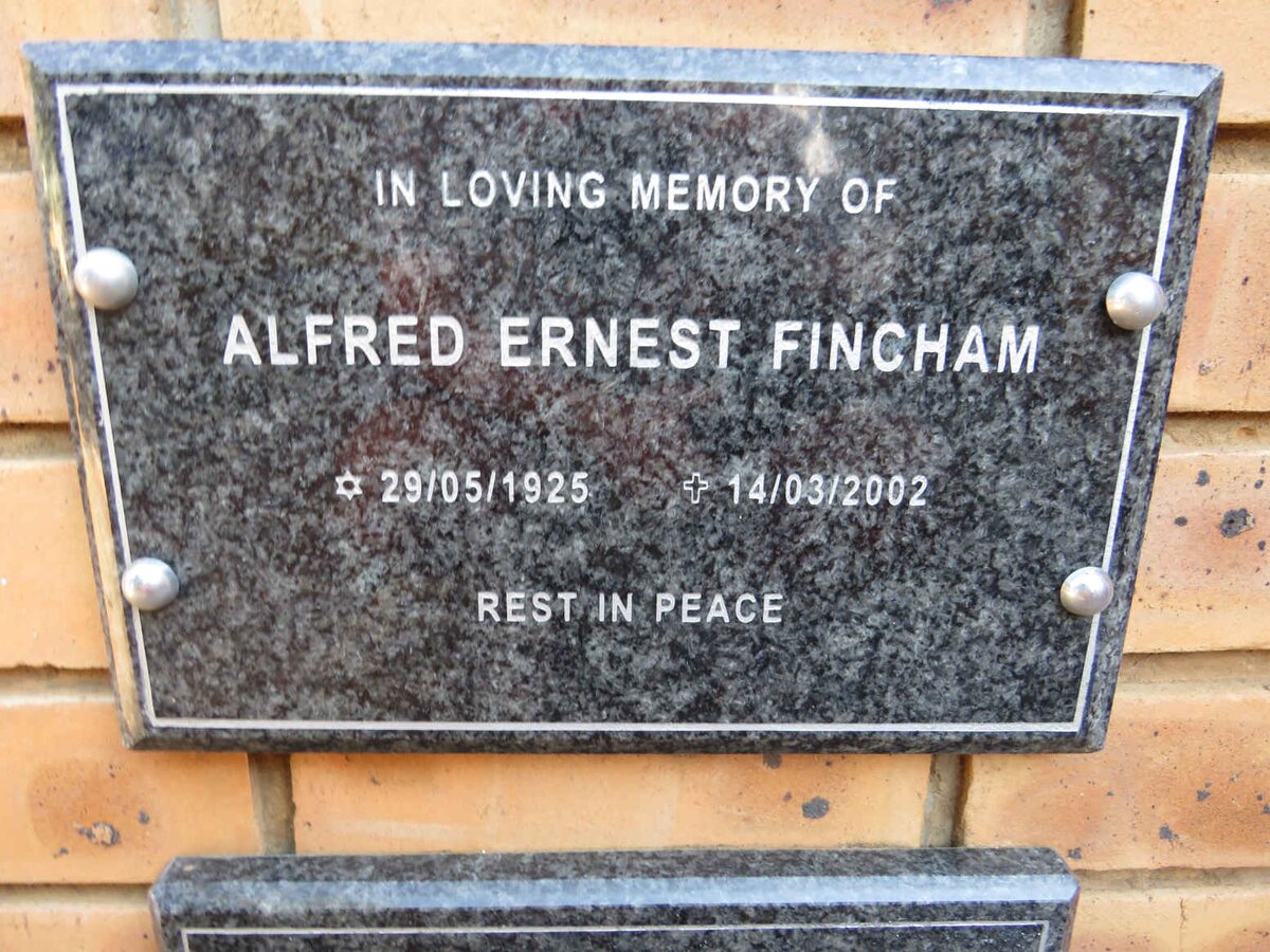 FINCHAM Alfred Ernest 1925-2002