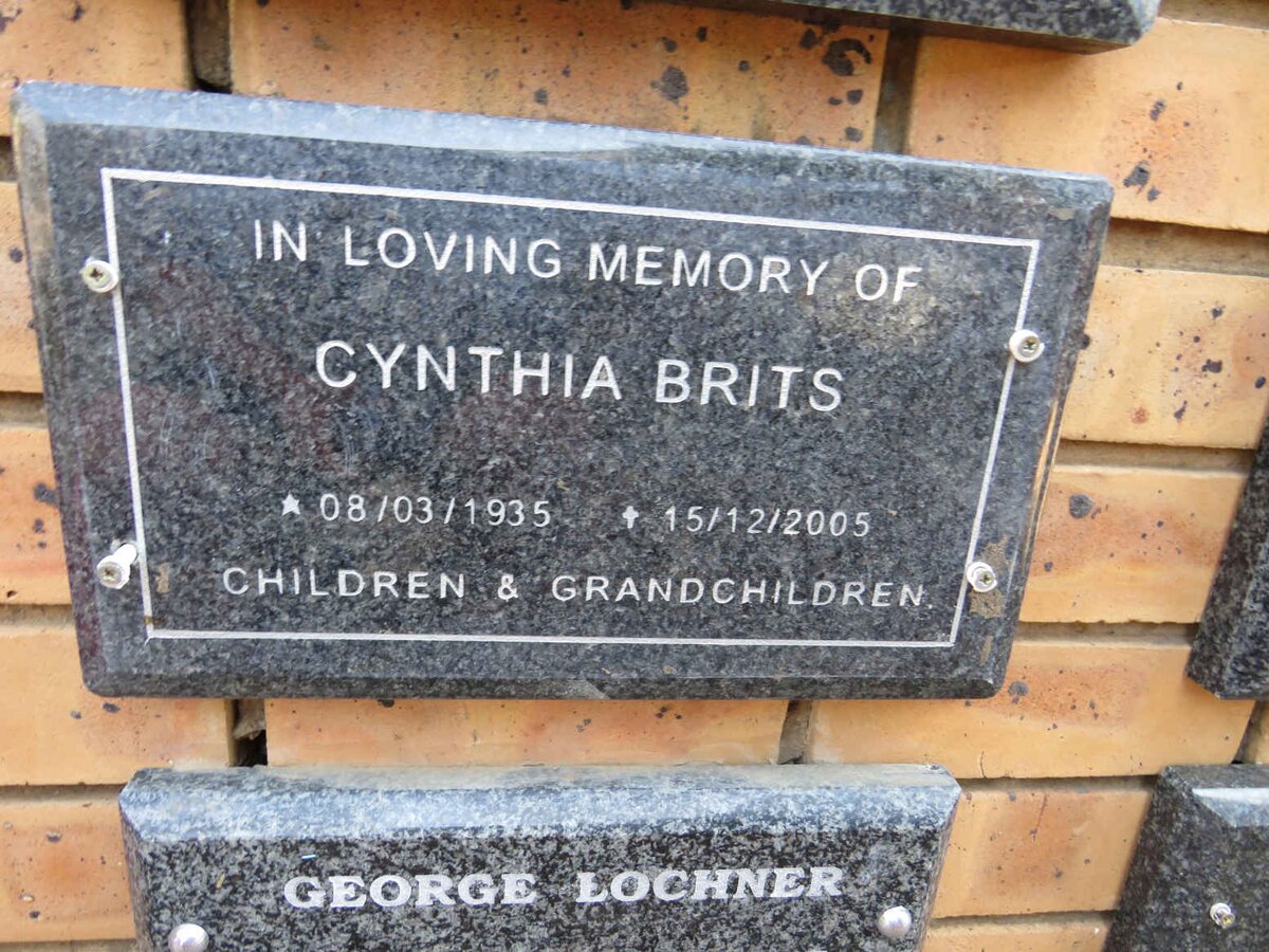 BRITS Cynthia 1935-2005