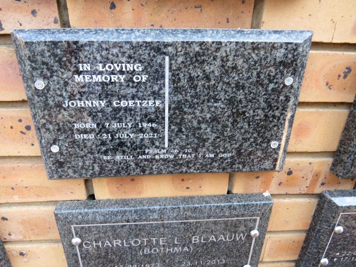 COETZEE Johnny 1946-2021