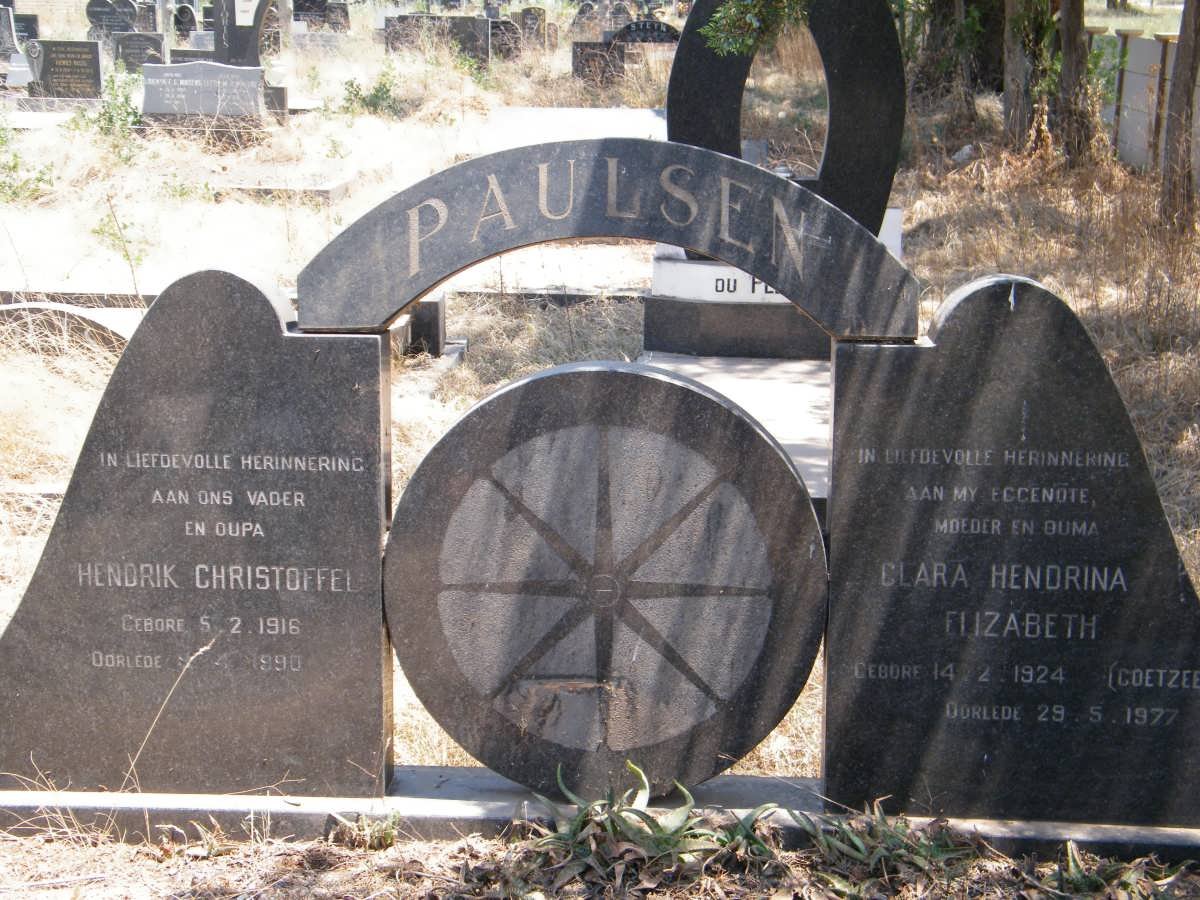 PAULSEN Hendrik Christoffel 1916-1990 &amp; Clara Hendrina Elizabeth COETZEE 1924-1977