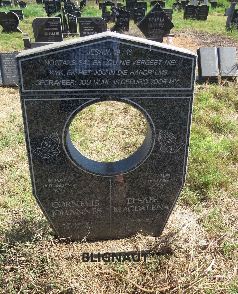 BLIGNAUT Cornelis Johannes 1918-2002 & Elsabe Magdalena 1929-