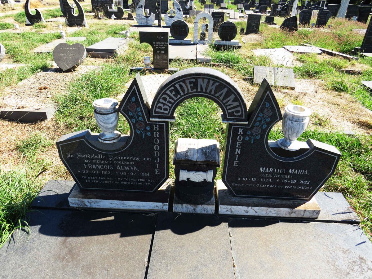 BREDENKAMP Francois Alwyn 1913-1991 & Martha Maria VIVIERS 1924-2022 