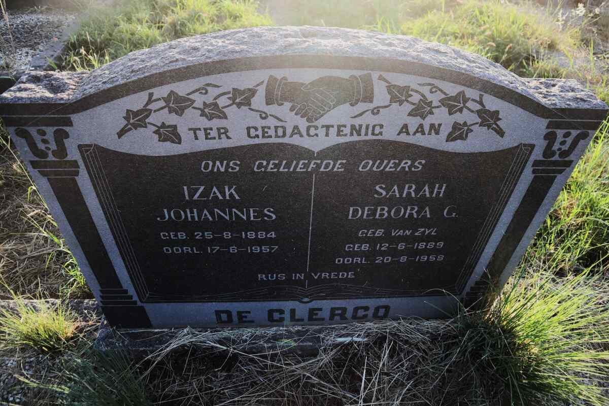 CLERCQ Izak Johannes, de 1884-1957 & Sarah Debora G. VAN ZYL 1889-1958