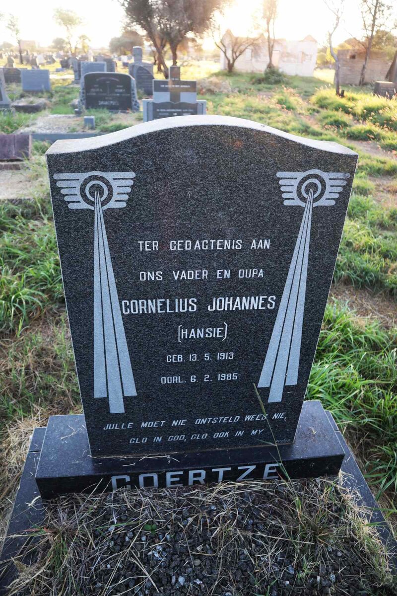 COERTZE Cornelius Johannes 1913-1985