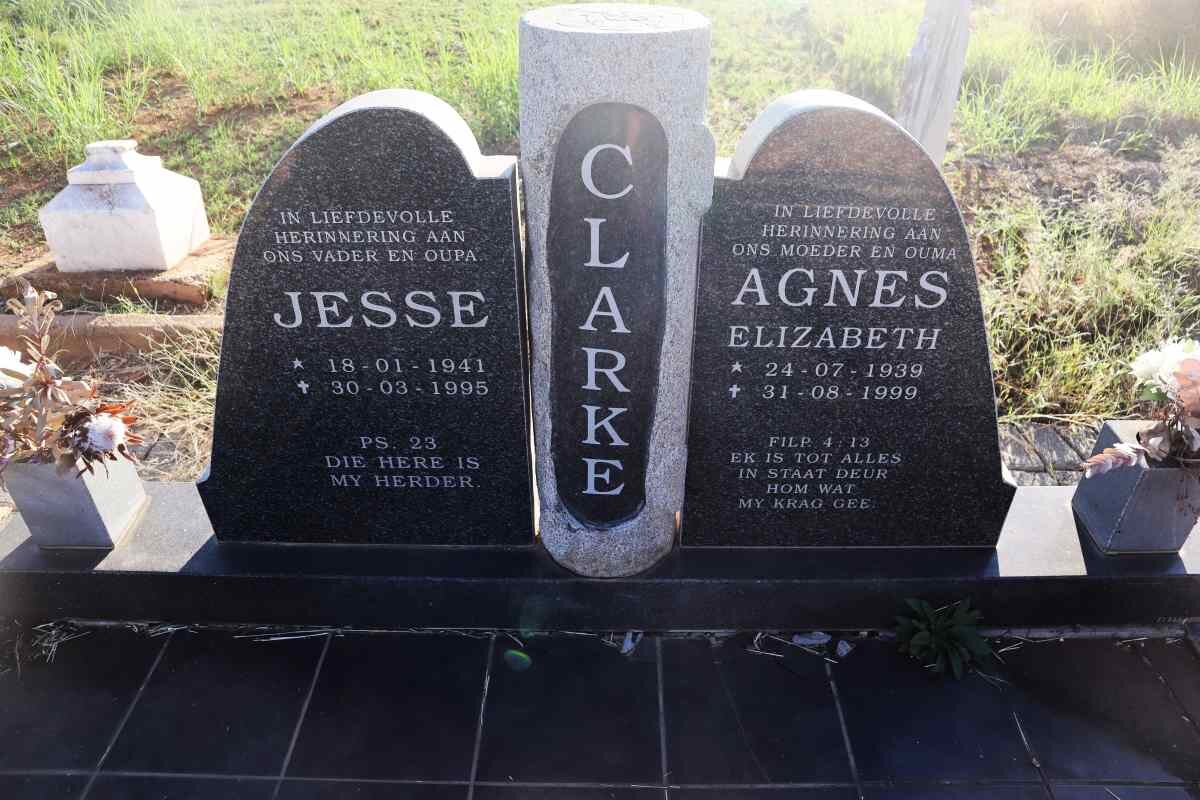 CLARKE Jesse 1941-1995 & Agnes Elizabeth 1939-1999