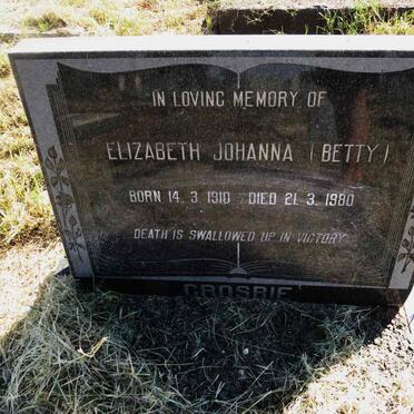 CROSBIE Elizabeth Johanna 1910-1980