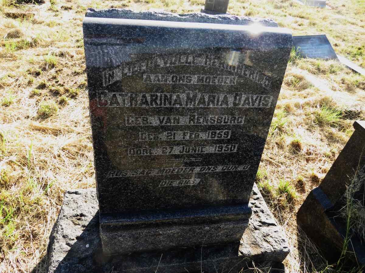 DAVIS Catharina Maria nee VAN RENSBURG 1859-1950