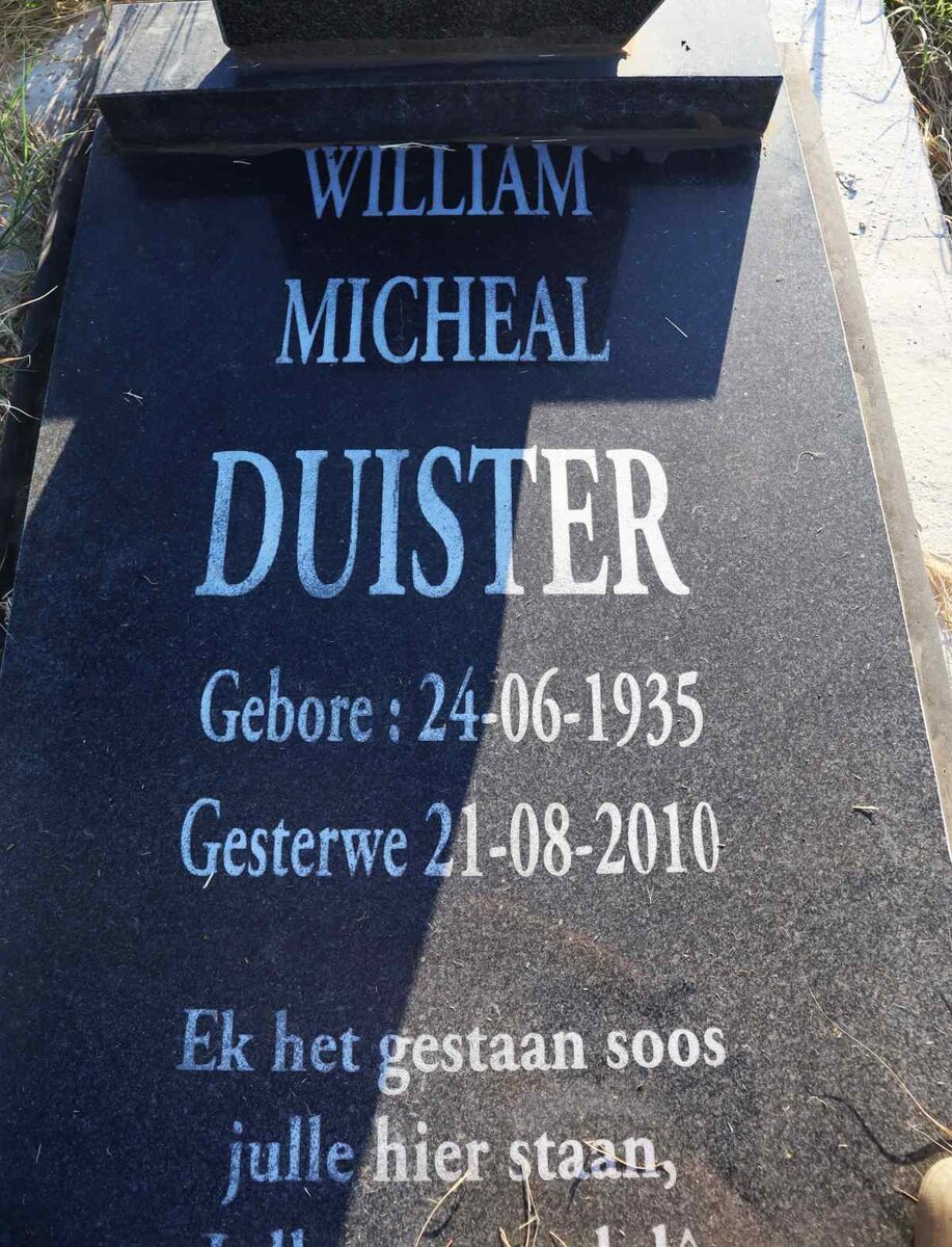 DUISTER William Michael 1935-2010