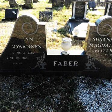 FABER Jan Johannes 1934-1986 & Susanna Magdalena Elizabet 1937-2003