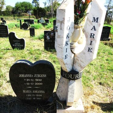 FOURIE Johannes Jurgens 1932-2000 & Maria Johanna 1936-2021